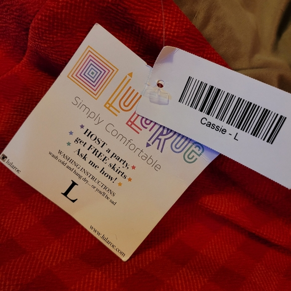 Red Lularoe Cassie Skirt (L) - Picture 3 of 3